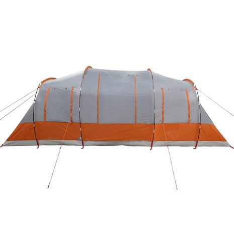 Tunneltent 4-persoons waterdicht grijs en oranje 9
