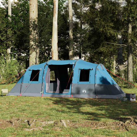 Tunneltent 6-persoons waterdicht blauw 4