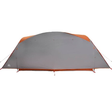 Tunneltent 6-persoons waterdicht grijs en oranje 7