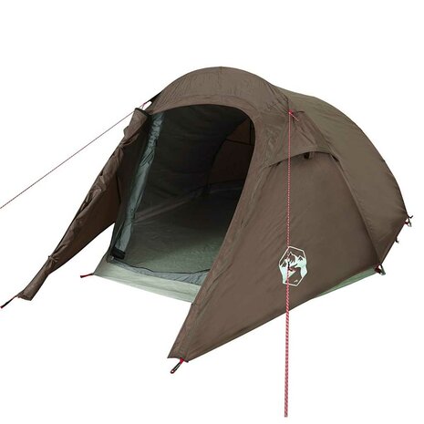 Tunneltent 2-persoons waterdicht bruin 4