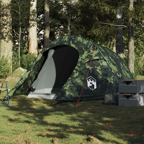 Tunneltent 2-persoons waterdicht camouflage 1