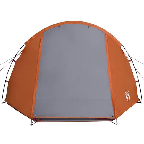 Tunneltent 4-persoons waterdicht grijs en oranje 6