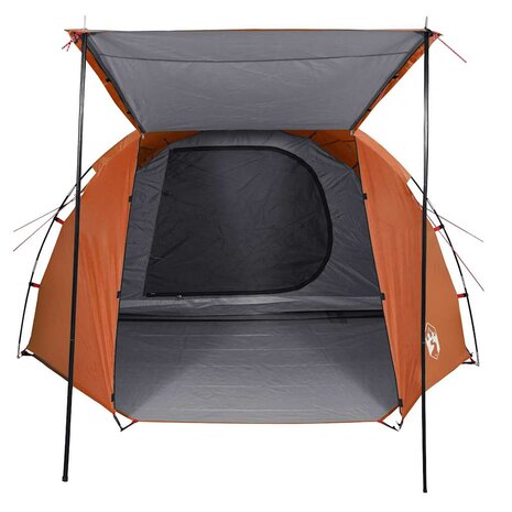 Tunneltent 4-persoons waterdicht grijs en oranje 7