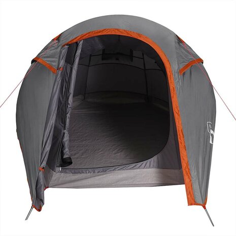 Tunneltent 2-persoons waterdicht grijs en oranje 7