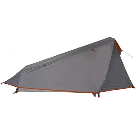 Tunneltent 1-persoons waterdicht grijs en oranje 8