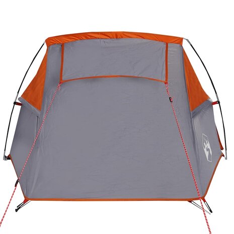 Tunneltent 2-persoons waterdicht grijs en oranje 8