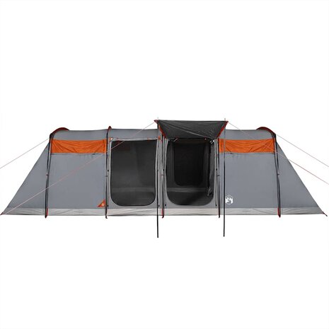 Tunneltent 10-persoons waterdicht grijs en oranje 6