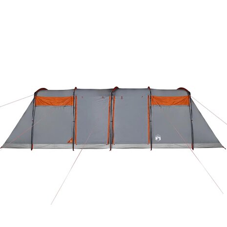Tunneltent 10-persoons waterdicht grijs en oranje 7