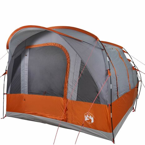 Tunneltent 3-persoons waterdicht grijs en oranje 2