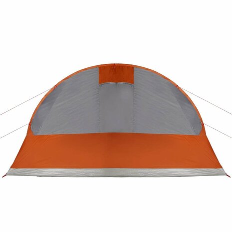 Tunneltent 7-persoons waterdicht grijs en oranje 9