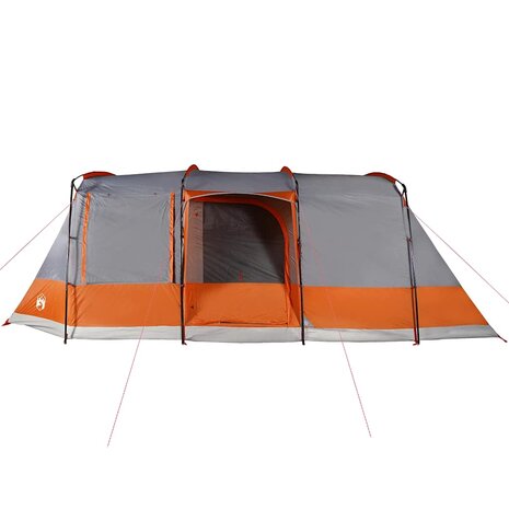 Tunneltent 4-persoons waterdicht grijs en oranje 7