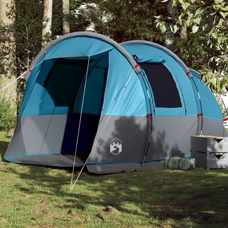 Tunneltent 4-persoons waterdicht blauw 1