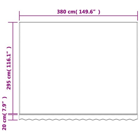 Vervangingsdoek voor luifel gestreept 4x3 m meerkleurig 7
