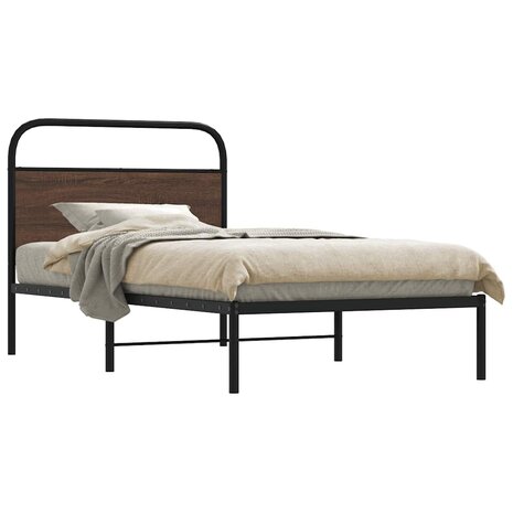 Bedframe zonder matras bewerkt hout bruin eikenkleur 90x200 cm 1
