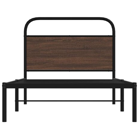 Bedframe zonder matras bewerkt hout bruin eikenkleur 90x200 cm 5