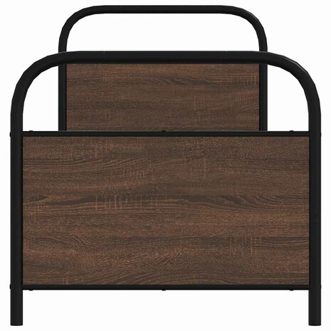 Bedframe zonder matras bewerkt hout bruin eikenkleur 75x190 cm 5