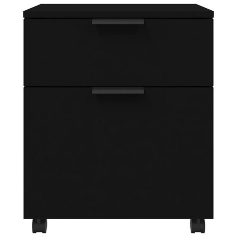 Dossierkast verrijdbaar 45x38x54 cm bewerkt hout zwart 5