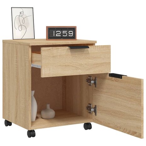 Dossierkast verrijdbaar 45x38x54 cm bewerkt hout sonoma eiken 8