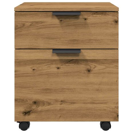 Dossierkast verrijdbaar 45x38x54 cm hout artisanaal eikenkleur 5