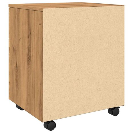 Dossierkast verrijdbaar 45x38x54 cm hout artisanaal eikenkleur 7