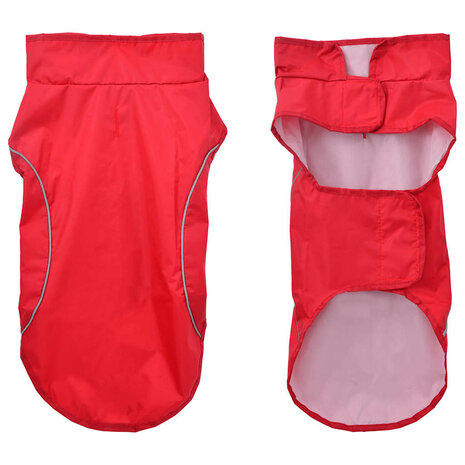 Hondenregenjas met reflecterende strips polyester rood XXS 3