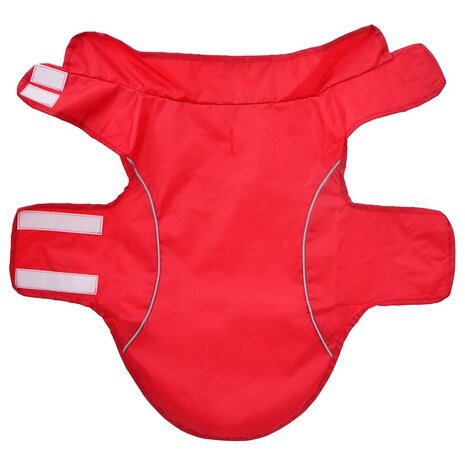 Hondenregenjas met reflecterende strips polyester rood XXS 4