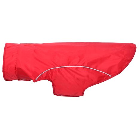Hondenregenjas met reflecterende strips polyester rood L 6