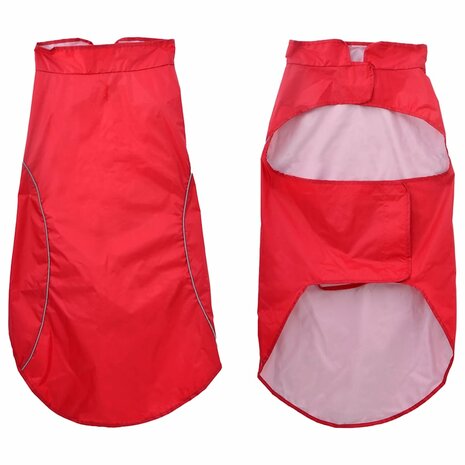 Hondenregenjas met reflecterende strips polyester rood 3XL 3