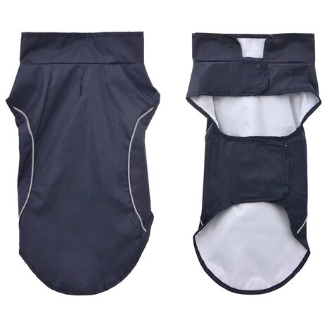 Hondenregenjas met reflecterende strips polyester blauw XXS 3
