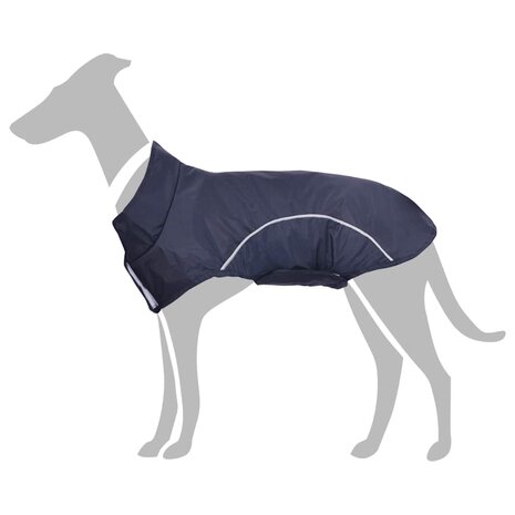 Hondenregenjas met reflecterende strips polyester blauw XL 1