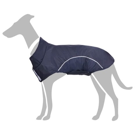 Hondenregenjas met reflecterende strips polyester blauw 4XL 1