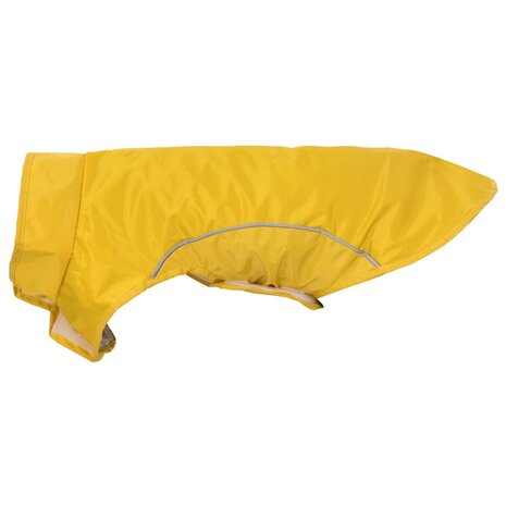 Hondenregenjas met reflecterende strips polyester geel XS 6