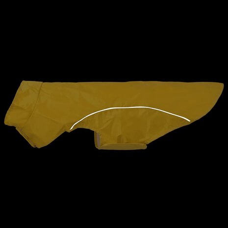 Hondenregenjas met reflecterende strips polyester geel L 7