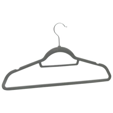 50-delige Kledinghangerset anti-slip fluweel grijs 5