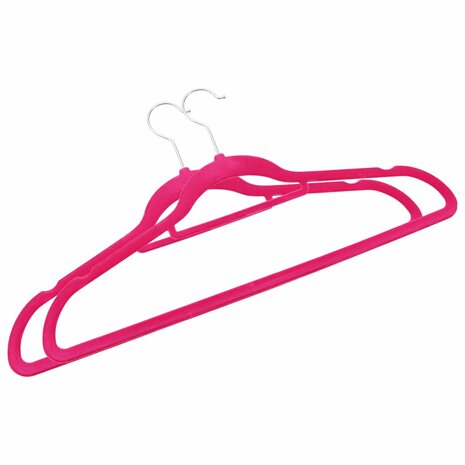 50-delige Kledinghangerset anti-slip fluweel roze 4
