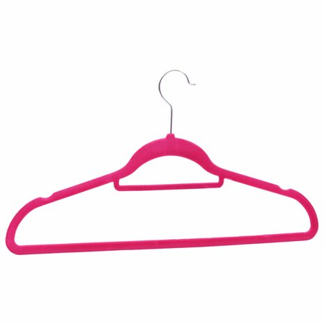 50-delige Kledinghangerset anti-slip fluweel roze 5