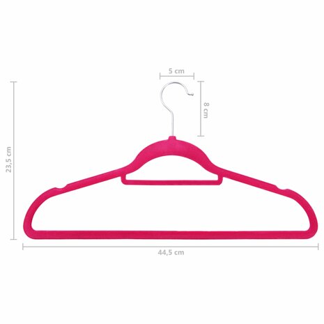 50-delige Kledinghangerset anti-slip fluweel roze 7