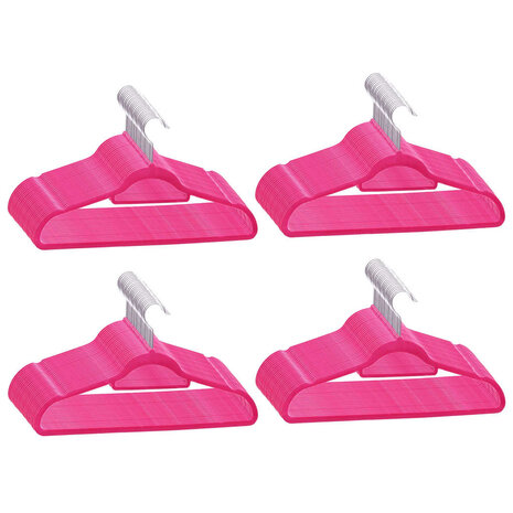 100-delige Kledinghangerset anti-slip fluweel roze 2