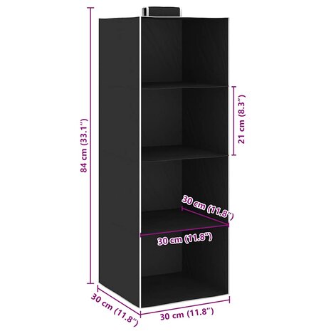 Kledingorganisers hangend 2 st met 4 schappen stof  9