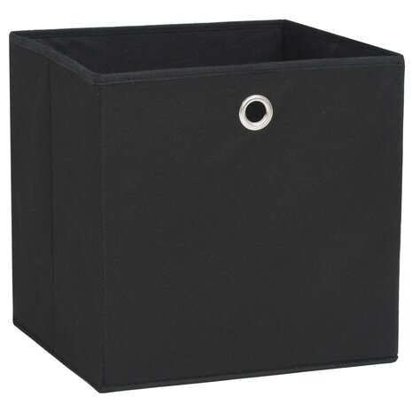 Opbergboxen 4 st 32x32x32 cm nonwoven stof zwart  4