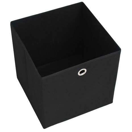 Opbergboxen 4 st 32x32x32 cm nonwoven stof zwart  5