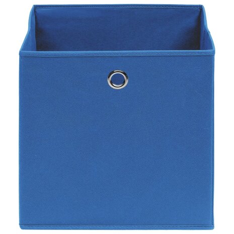 Opbergboxen 4 st 32x32x32 cm stof blauw 3