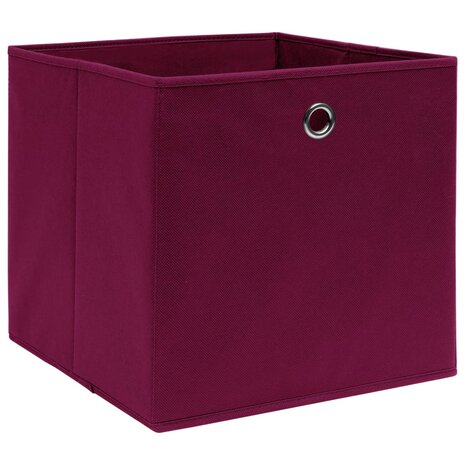 Opbergboxen 10 st 32x32x32 cm stof donkerrood 2