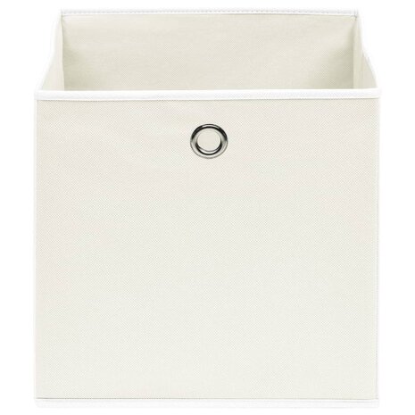 Opbergboxen 10 st 32x32x32 cm stof wit 3