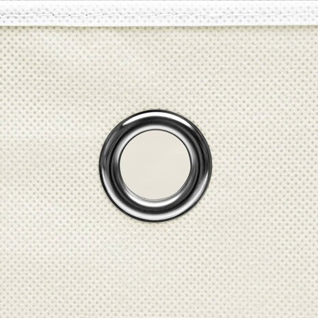 Opbergboxen 10 st 32x32x32 cm stof wit 4