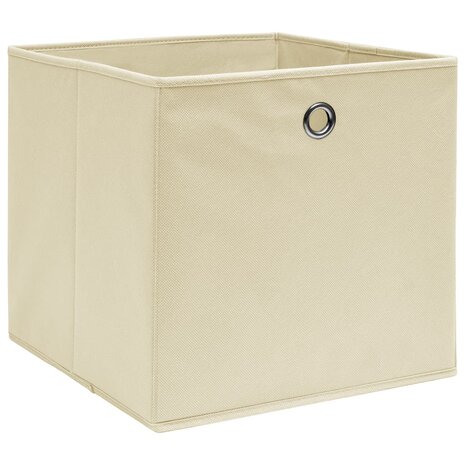 Opbergboxen 4 st 32x32x32 cm stof crèmekleurig 2