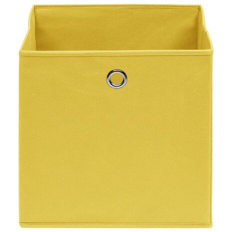 Opbergboxen 10 st 32x32x32 cm stof geel 3