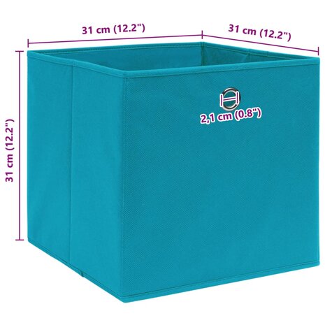 Opbergboxen 4 st 32x32x32 cm stof babyblauw 5