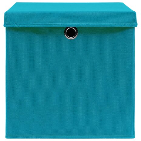  Opbergboxen met deksel 4 st 32x32x32 cm stof babyblauw 4