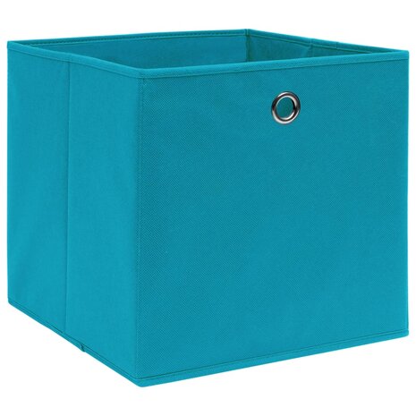Opbergboxen 10 st 32x32x32 cm stof babyblauw 2